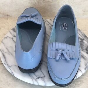 Dr. Scholl's Blue Leather Loafer with Fringe and Tassels Men's Size 11M